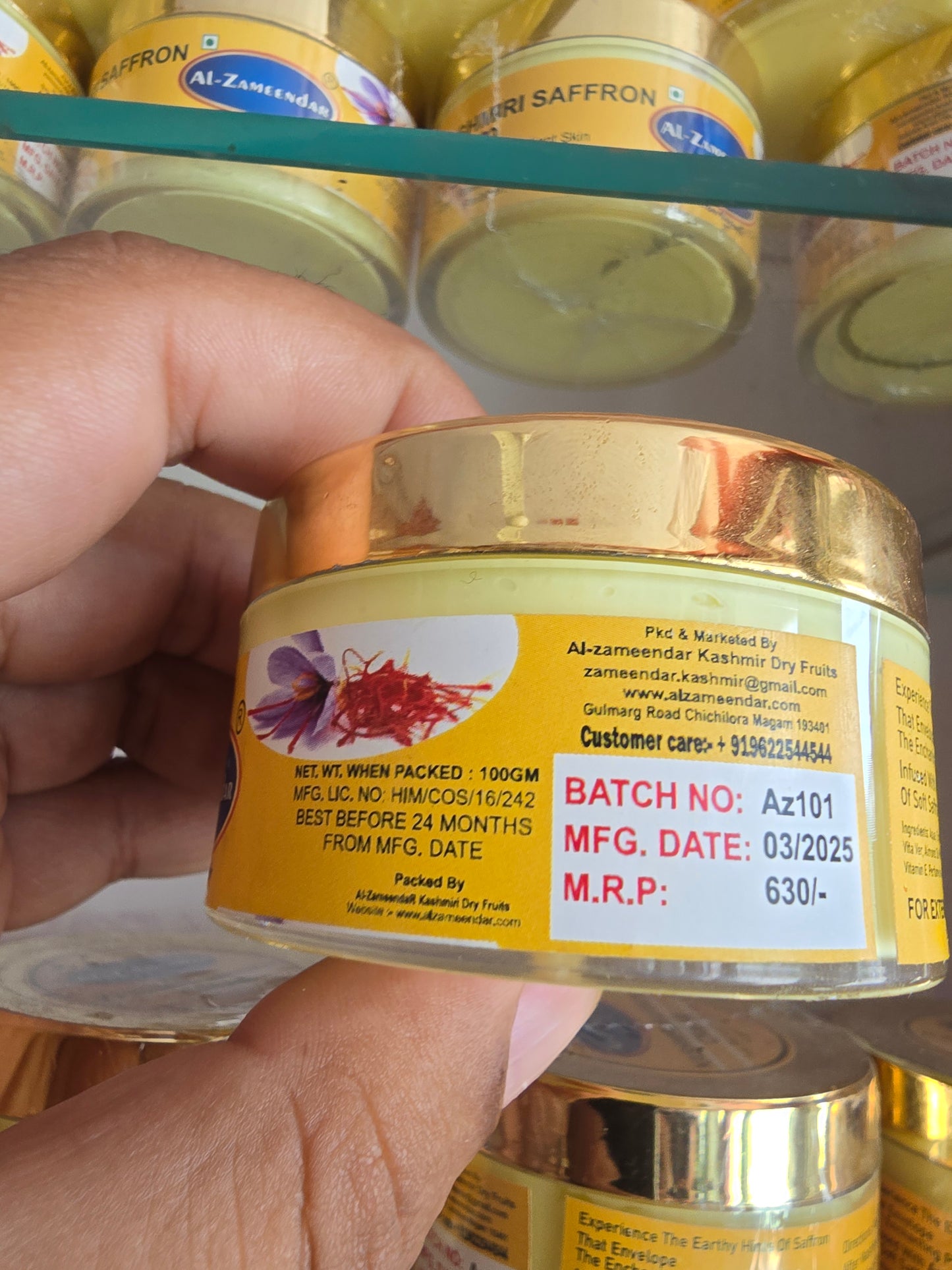 Hand made Saffron cream for Brighting & anti aging Face cream